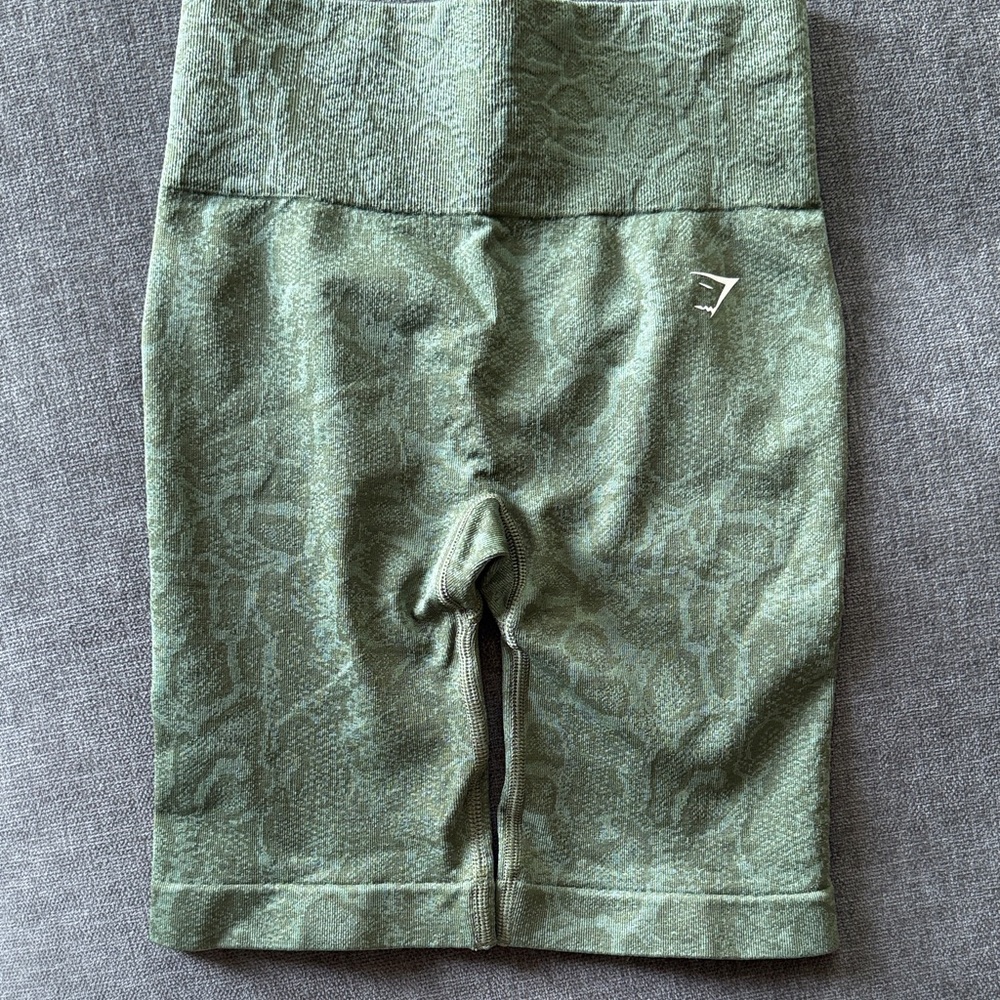 Gymshark Olive Green Bike Shorts (Adapt animal seamless collection)